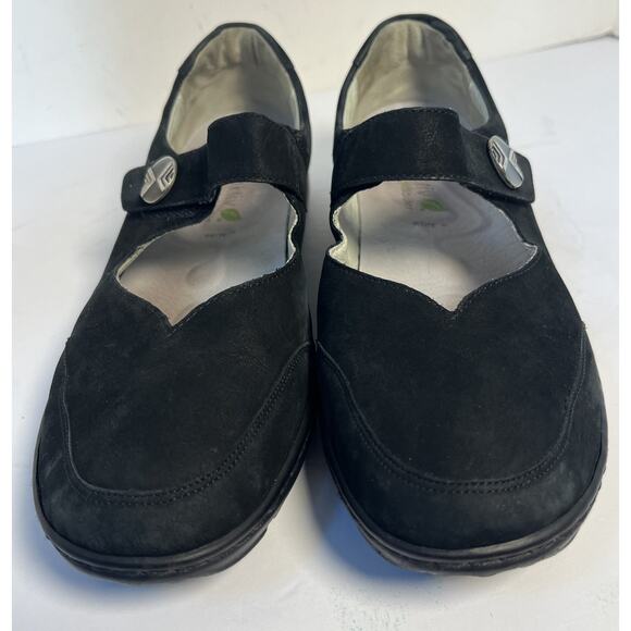 waldlaufer womens Black Suede Mary Jane Flats Size US 9.5 - Picture 6 of 9